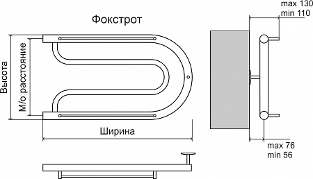 Фокстрот AISI 32х2 320х500 Полотенцесушитель  TERMINUS Минеральные Воды - фото 3