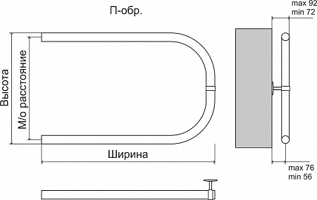 П-обр БШ 320х600 Полотенцесушитель  TERMINUS Минеральные Воды - фото 3