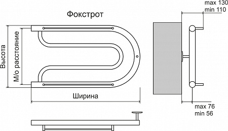 Фокстрот AISI 32х2 320х600 Полотенцесушитель  TERMINUS Минеральные Воды - фото 3